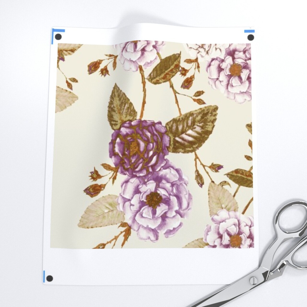 Vintage Boho Floral Violet Cream Large Scale Bohemian Flowers Romantic Antique Custom Removable Wallpaper by Spoonflower Peel & Stick Wallpaper 2FT Wide